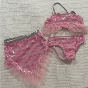 Wonder Nation Pink and Silver Mermaid Bikini Set